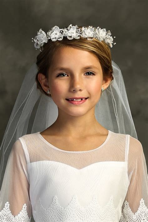 first communion headband veils|holy communion veils for girls.